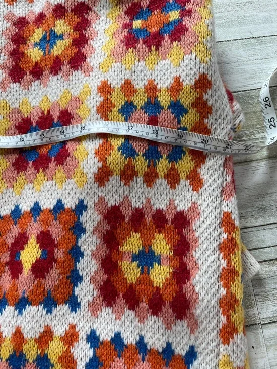 Simons Multicolor Knit Cardigan with Fringe Trim - Picture 6 of 6